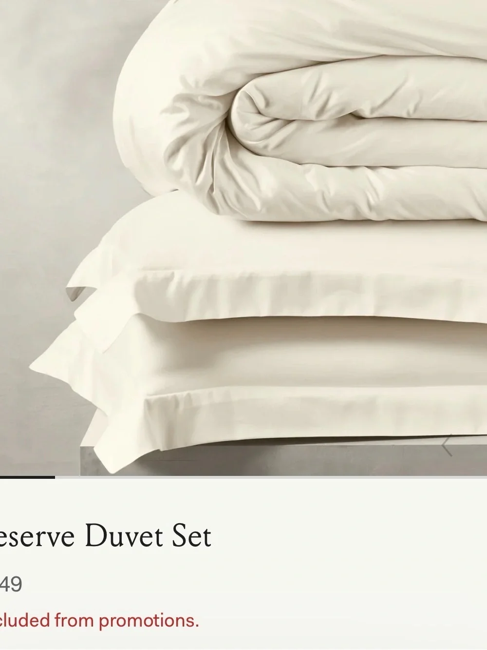 Boll & Branch Reserve Cream Duvet Set- F-Q NWOT